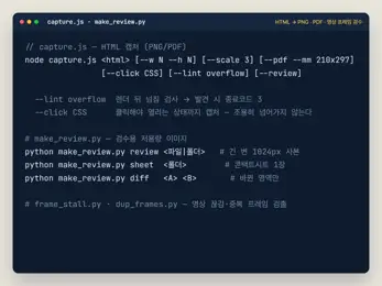 HTML → 영상 · 인쇄 파이프라인